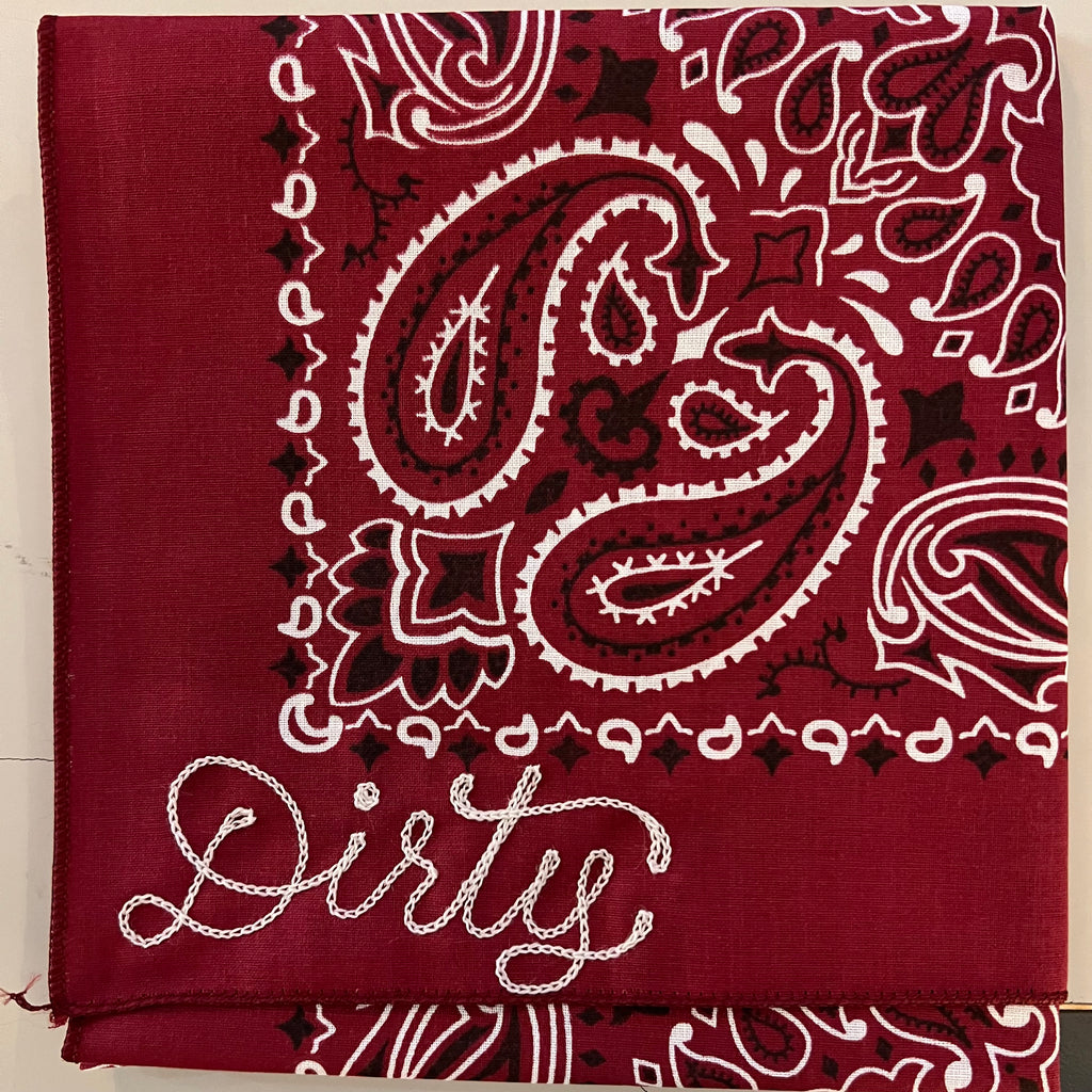 Burgundy Classic Paisley Chainstitched Bandana