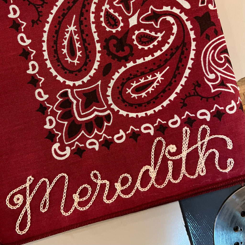 Burgundy Classic Paisley Chainstitched Bandana