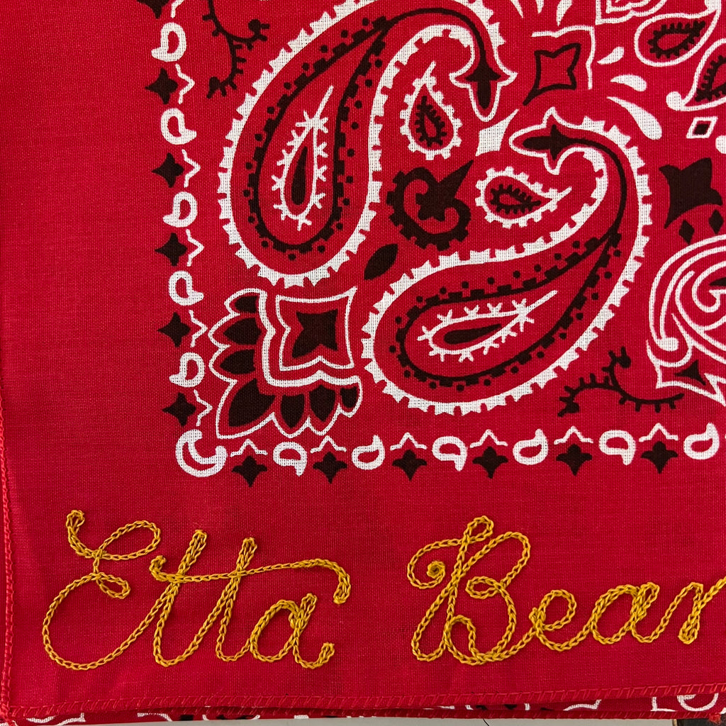 Red Classic Paisley Chainstitched Bandana